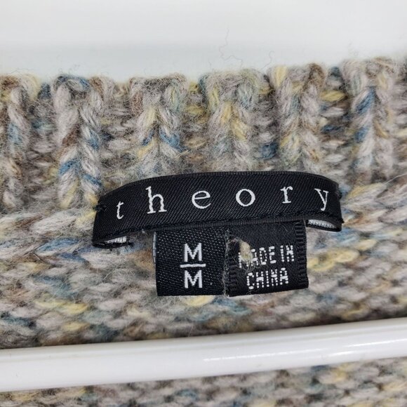 Theory Wool and Cashmere V Neck Long Sleeve Pullover Sweater Top Medium - Picture 3 of 12